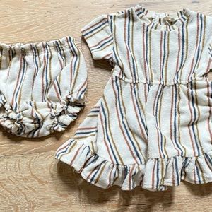 Quincy Mae | Striped Terry Dress and Bloomers Set